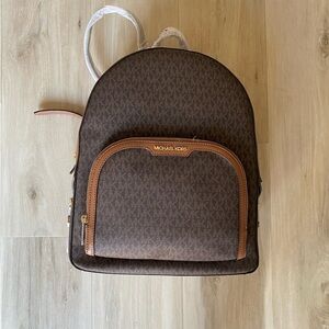 Michael Kors Dark Brown Logo Backpack